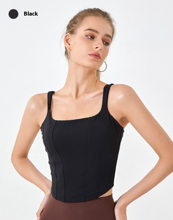 Nude Feel Women's Sports Vest With Chest Pad